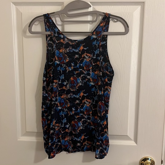 Frenchi Abstract Boho Floral Blotch Tank Top Sleeveless Blouse. XS. - Picture 6 of 9